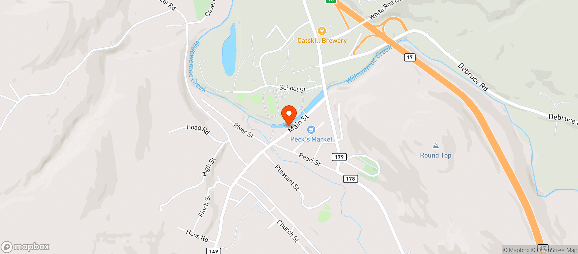 Map showing Main Street Farm