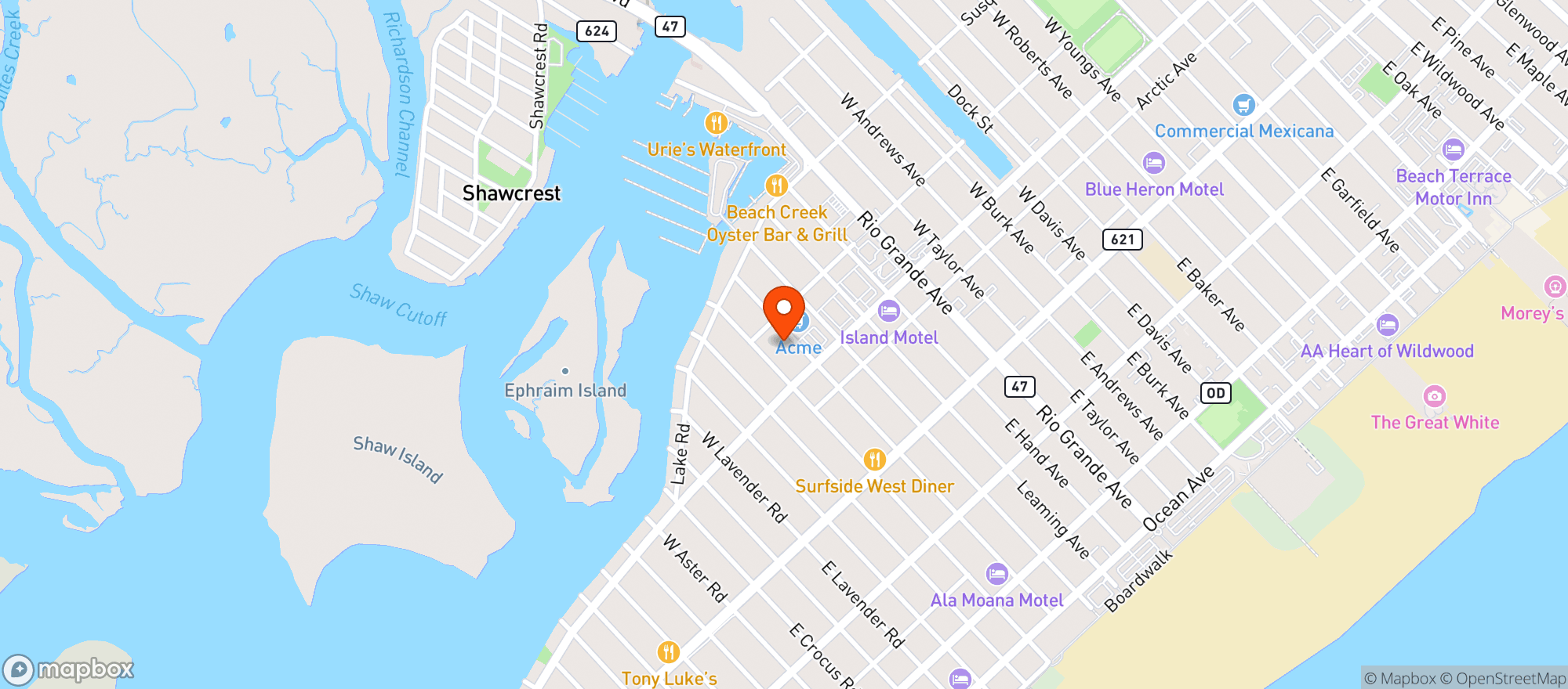 Map showing MULLIGANS SPORTS BAR & GR