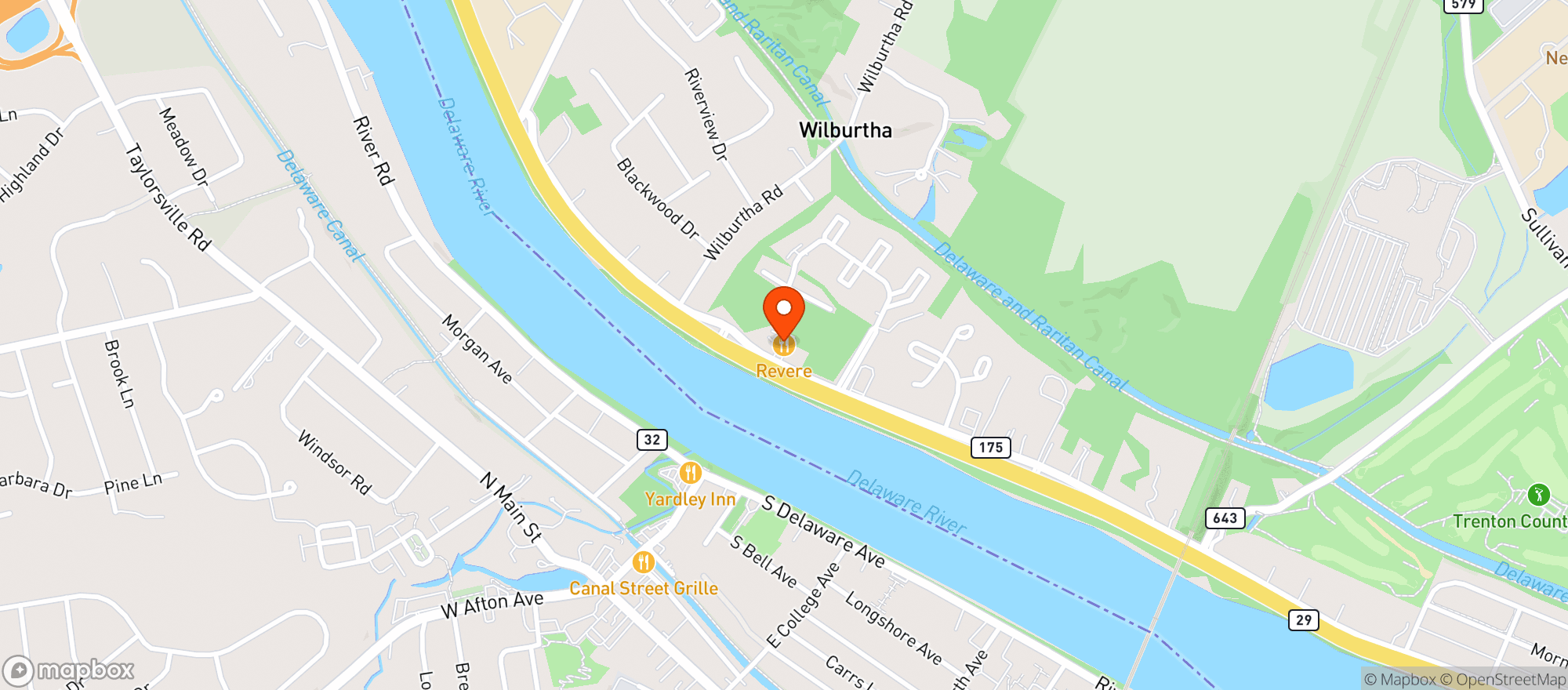 Map showing Revere Ristorante
