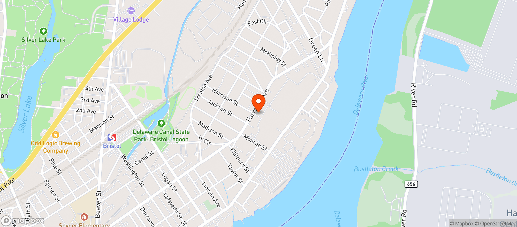 Map showing BOROUGH BEER STORE