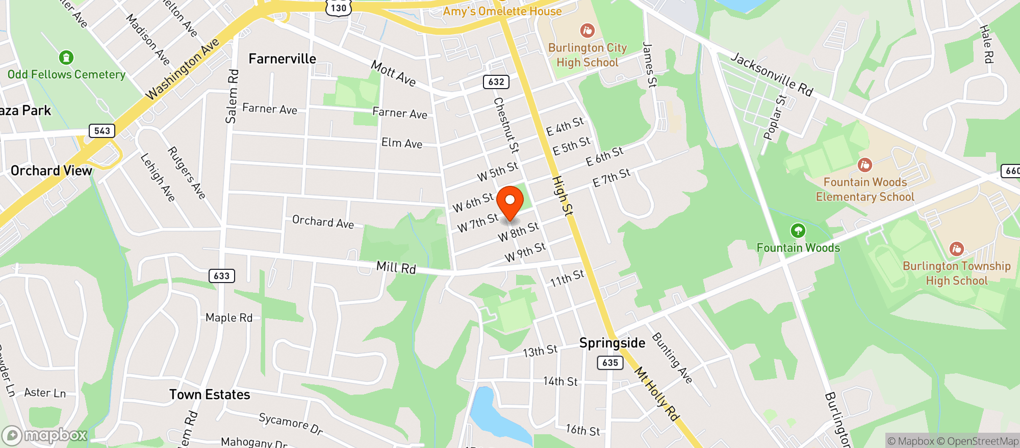 Map showing Roger Wilco, Burlington