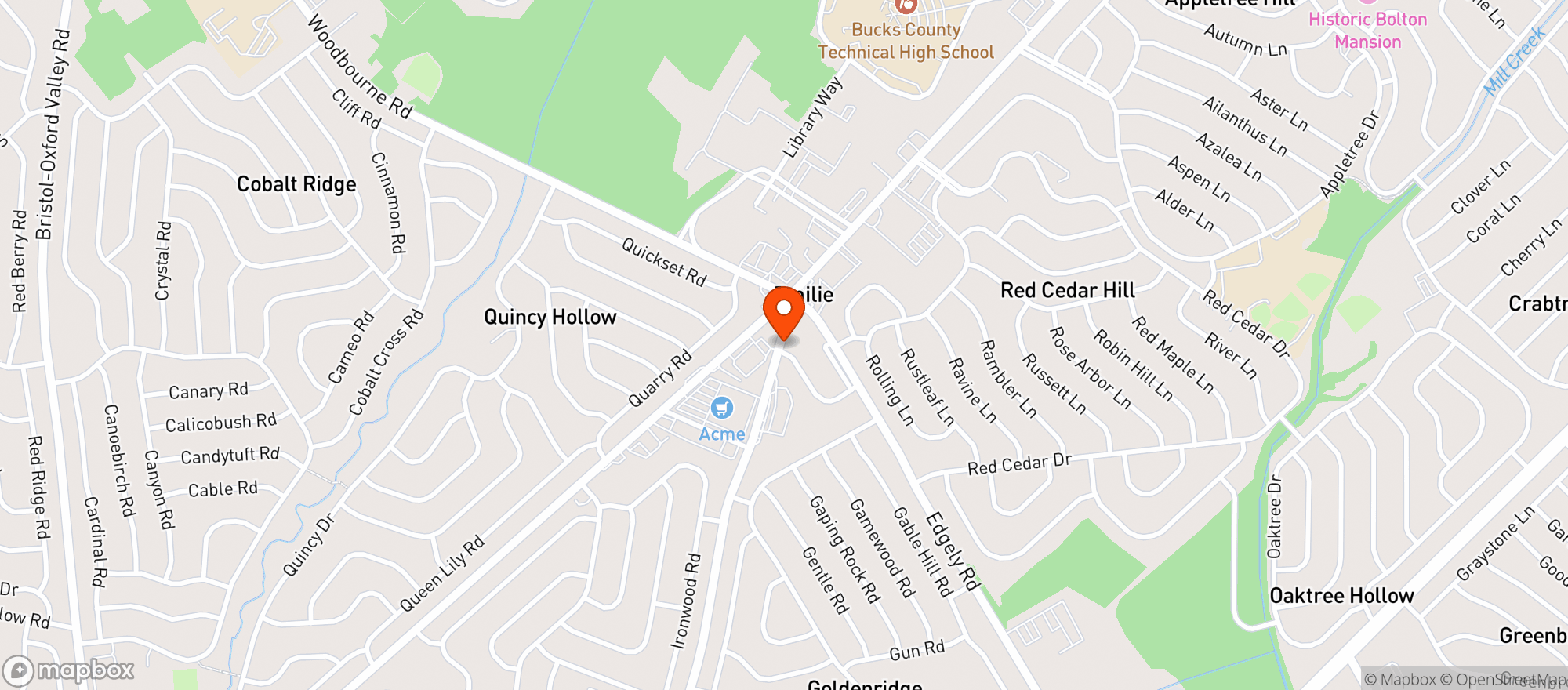 Map showing Bailey's Bar & Grille