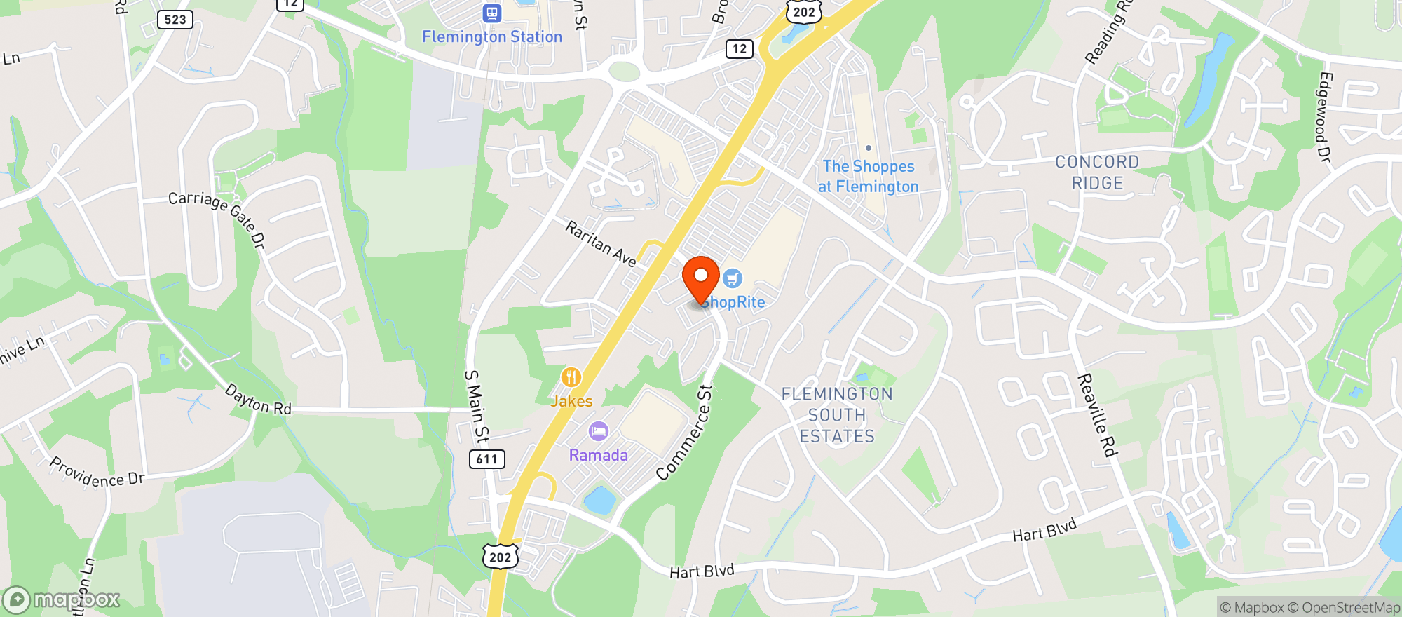 Map showing RARITAN WINE & SPIRITS