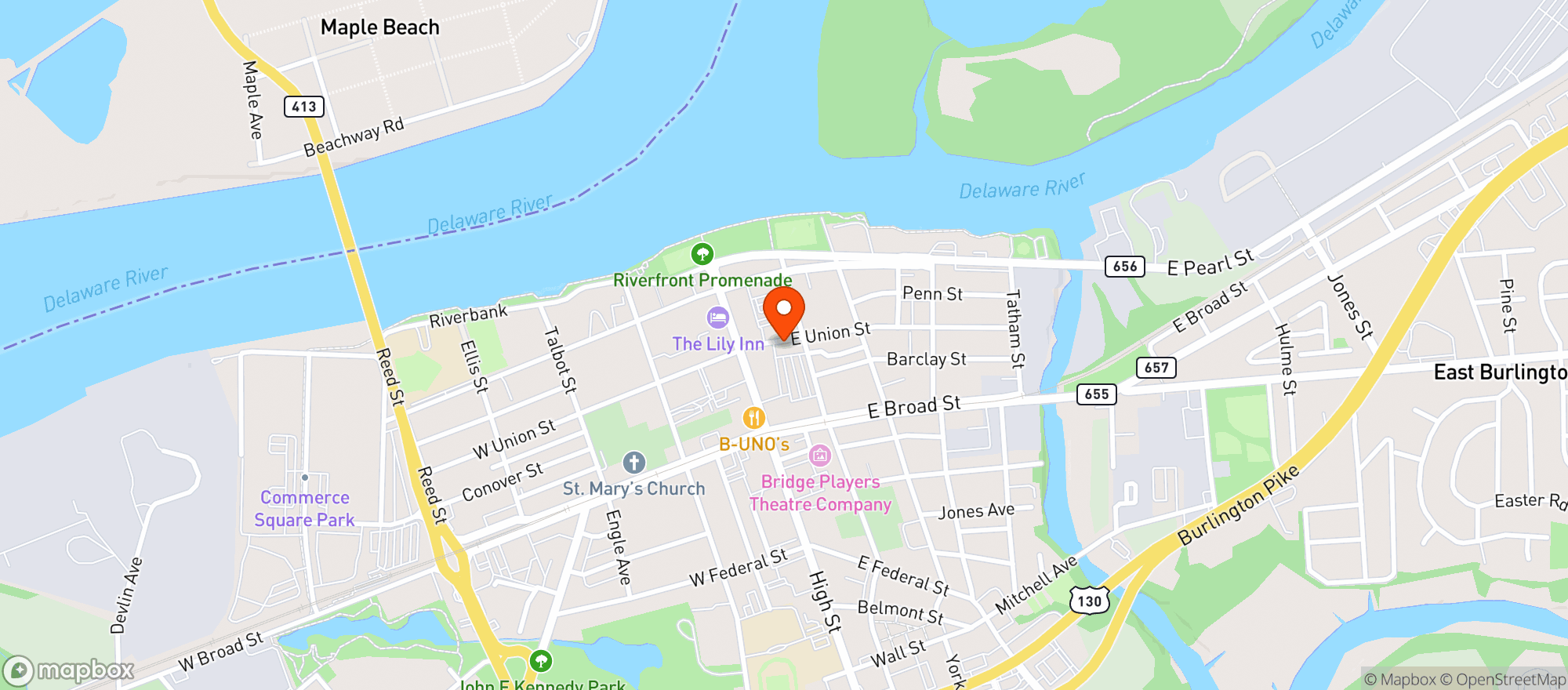 Map showing Evermore Coffee Roasters