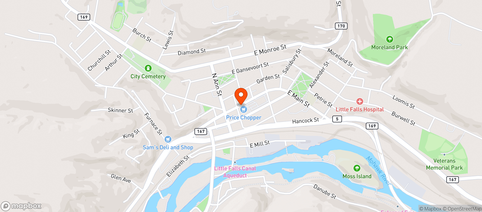 Map showing Price Chopper