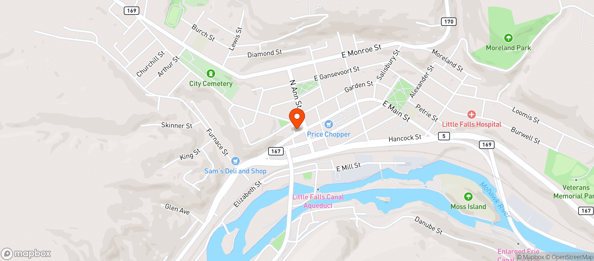 Map showing Lock 17 Bar And Grill