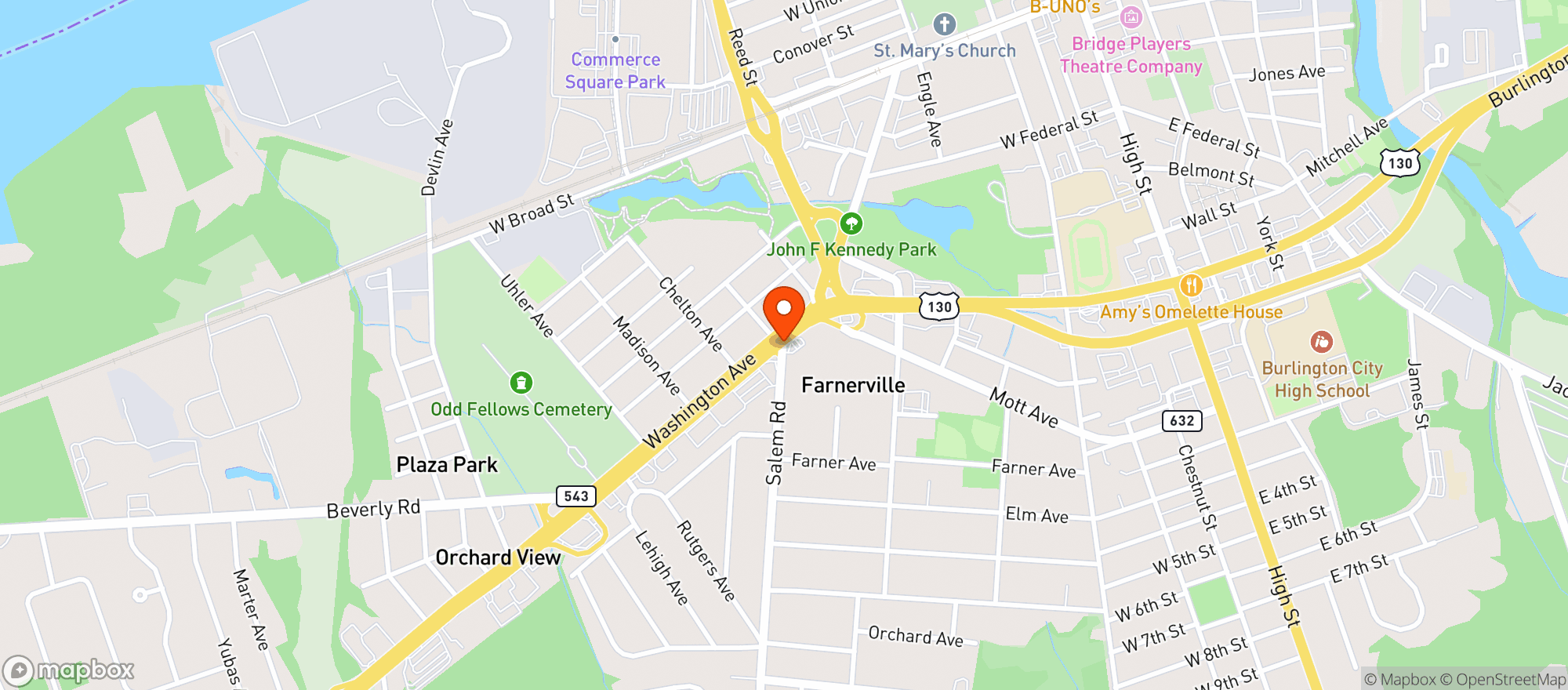 Map showing DISCOUNT LIQ WORLD(BURLINGTON)