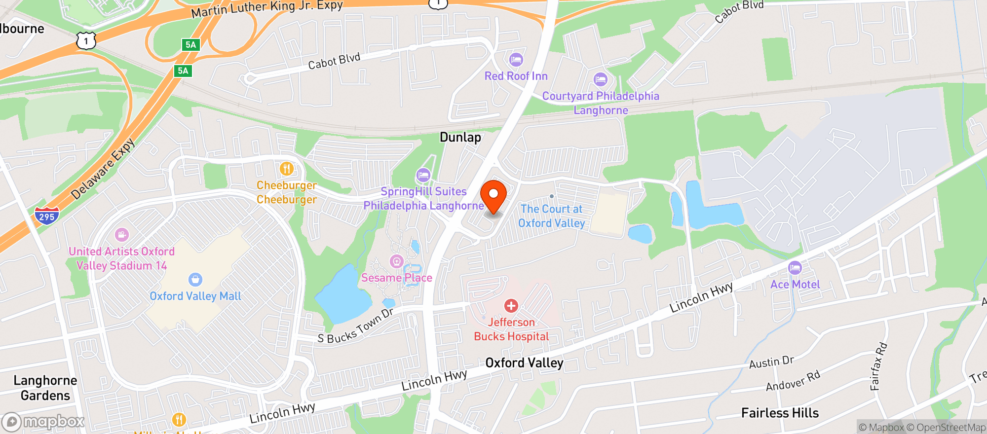 Map showing Vitamin Shoppe - Langhorne
