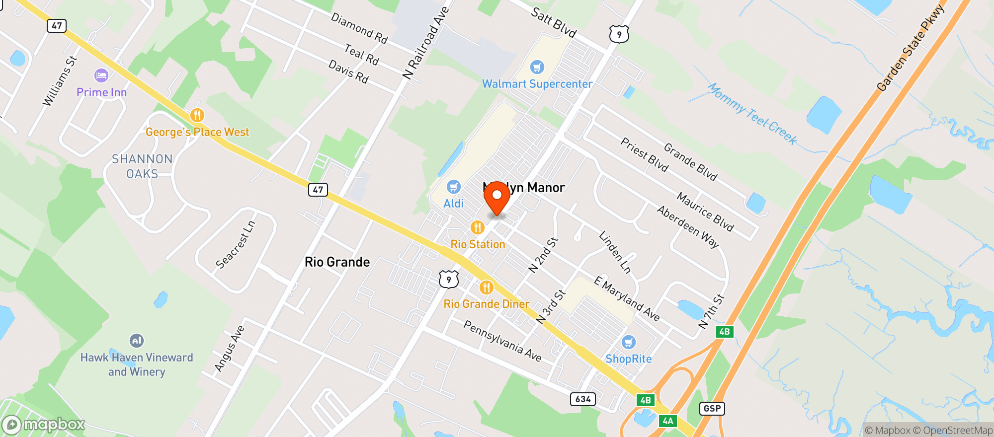 Map showing Gnc