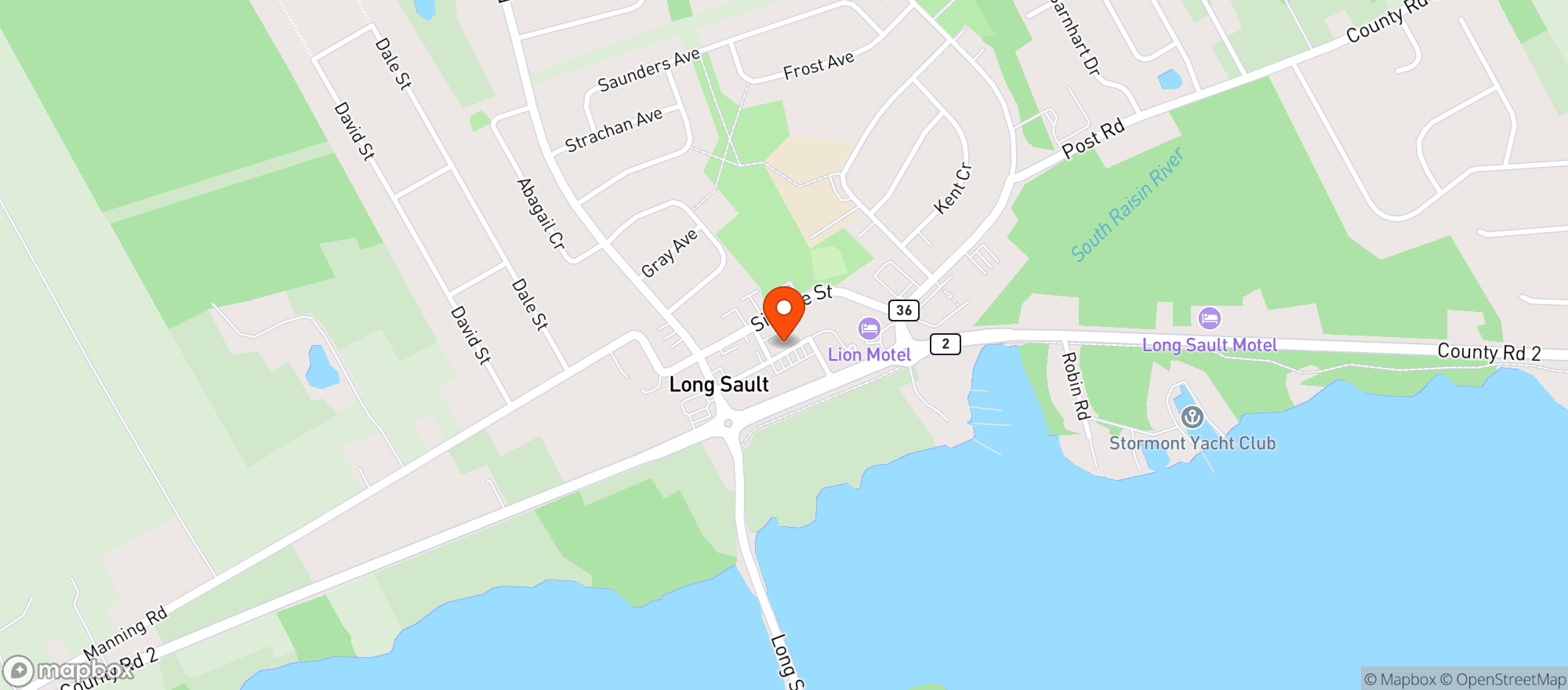 Map showing Lcbo Long Sault