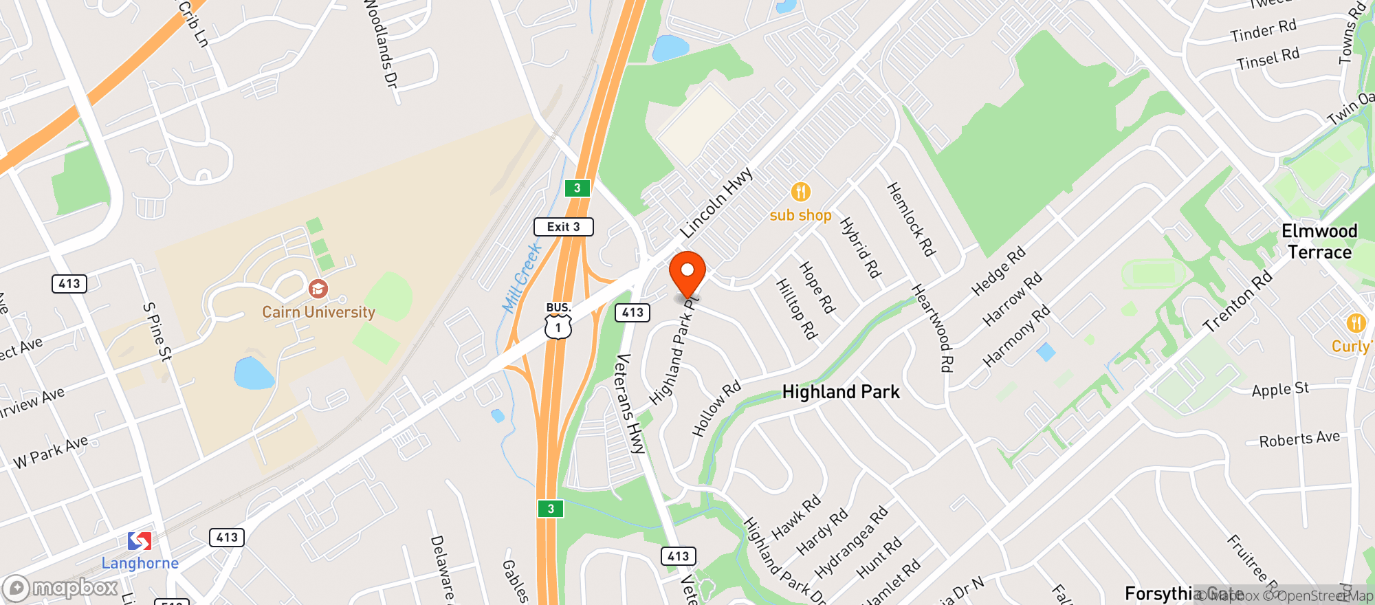 Map showing UNCLE BILL'S DELI RED LION VAPE SMOKE SHOP