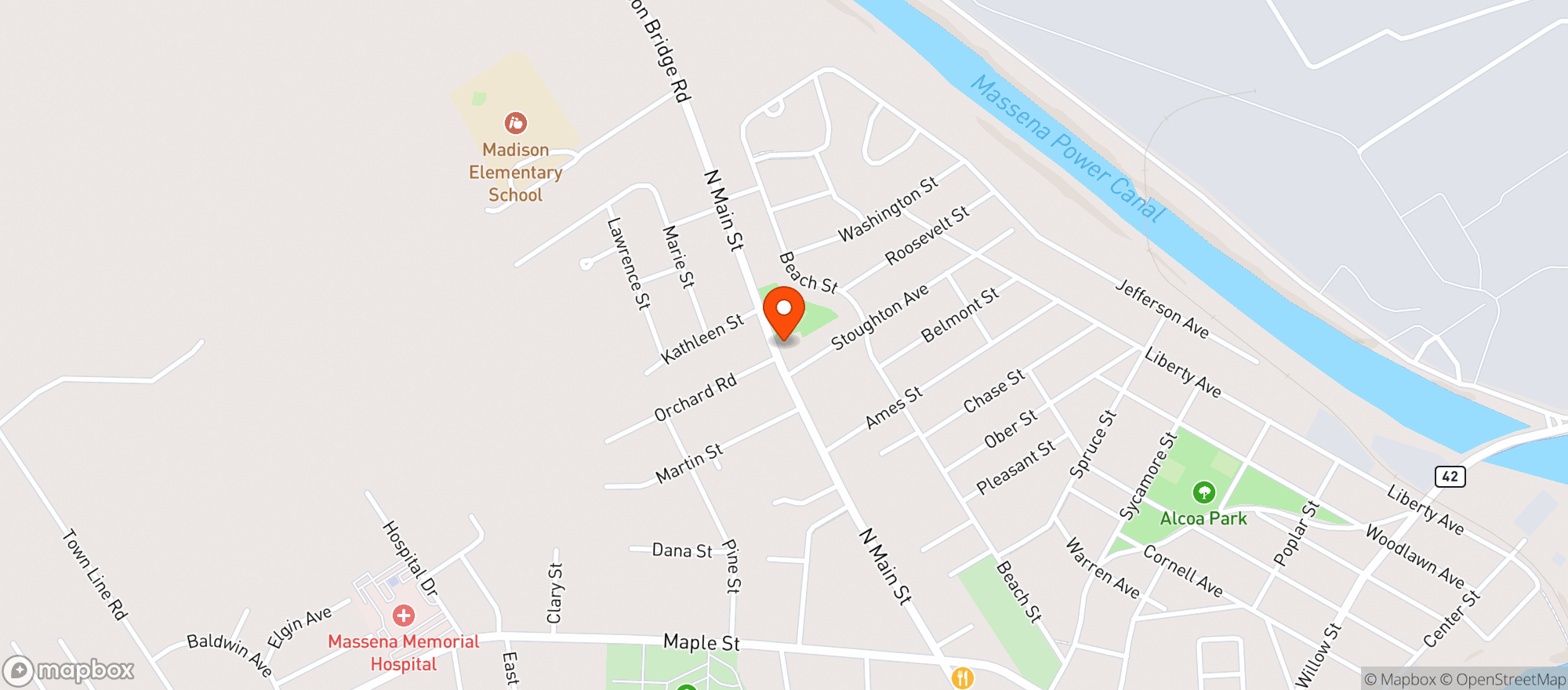 Map showing Alkies Brews & More