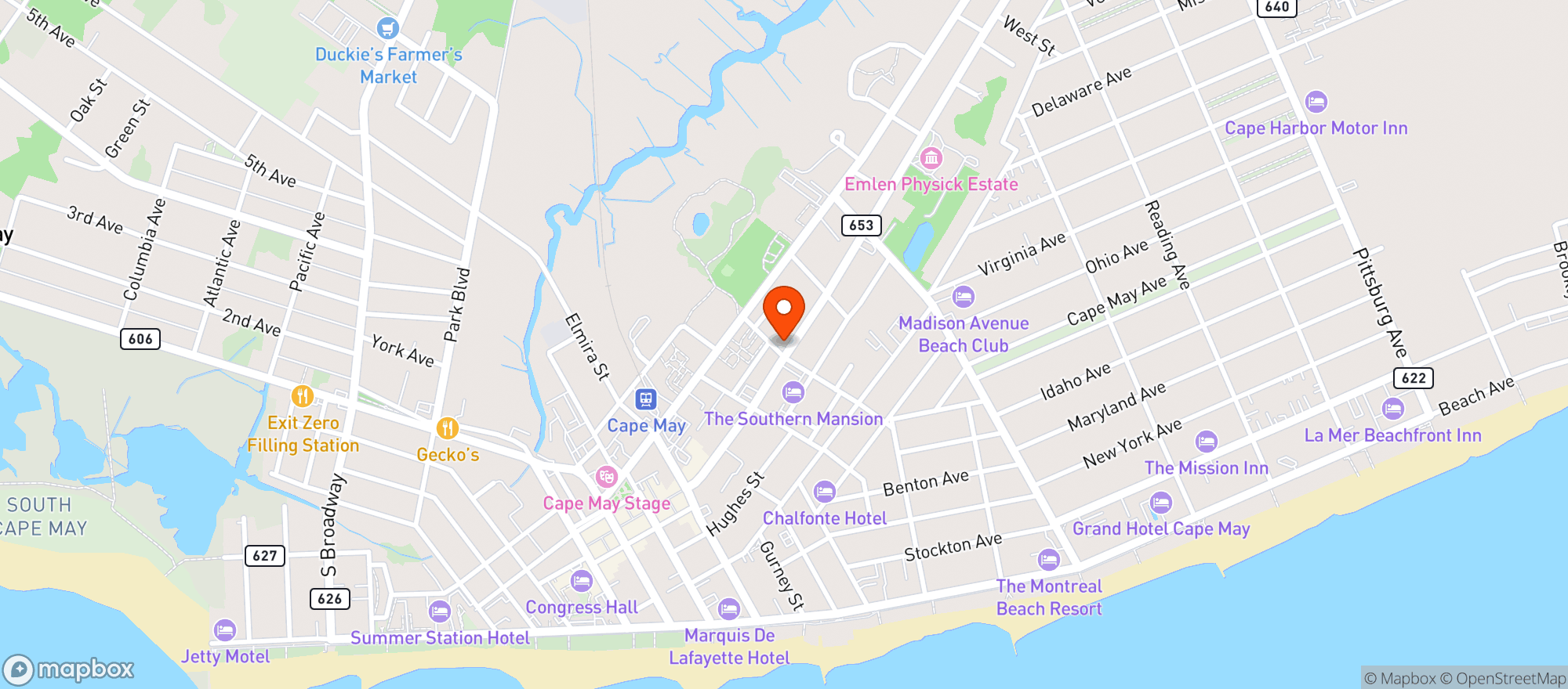 Map showing Washington Inn