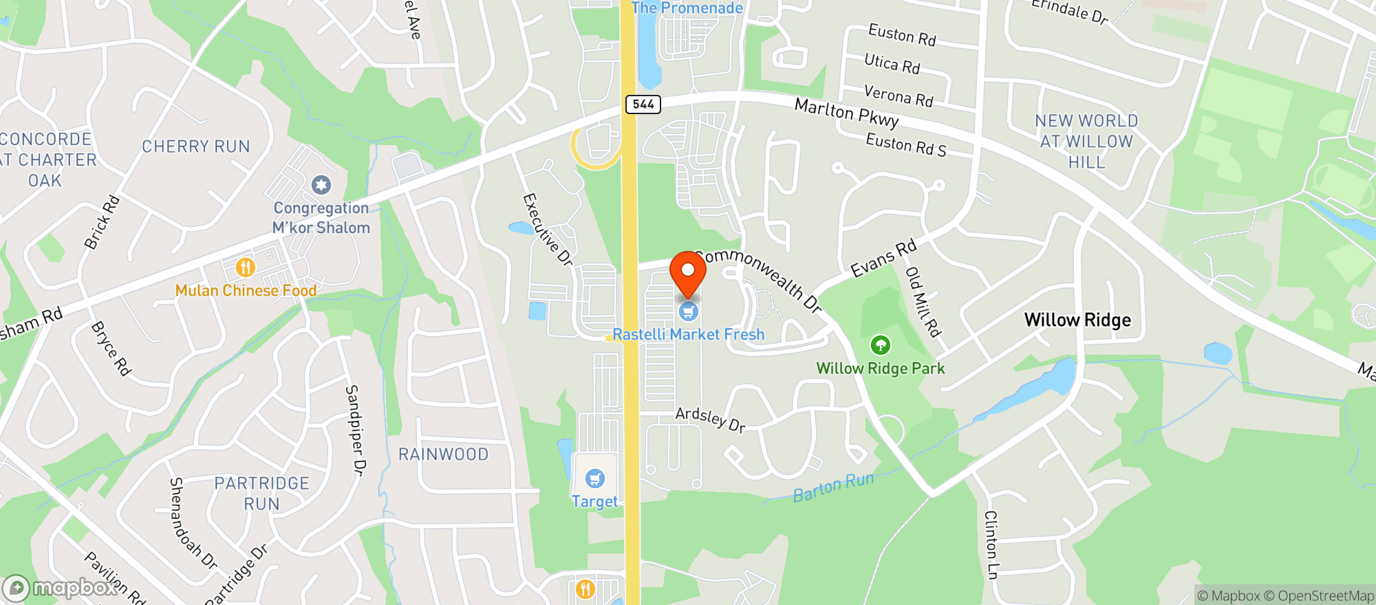 Map showing Rastelli Market Fresh