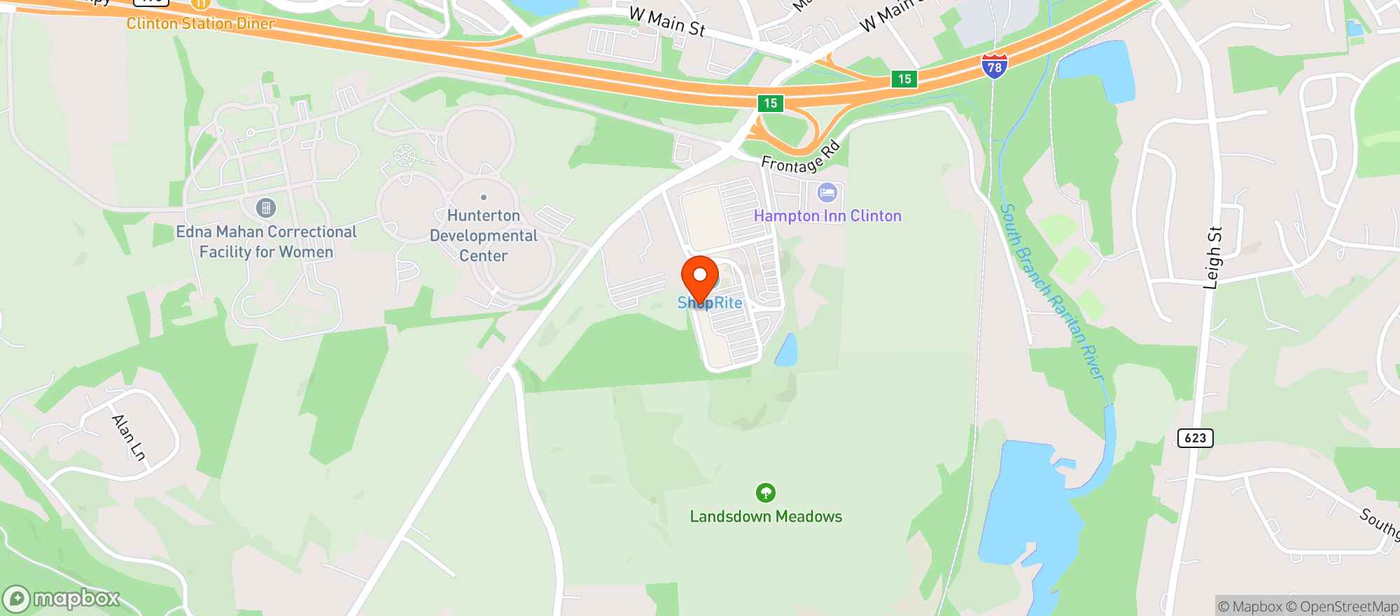 Map showing Clinton Wine & Spirits