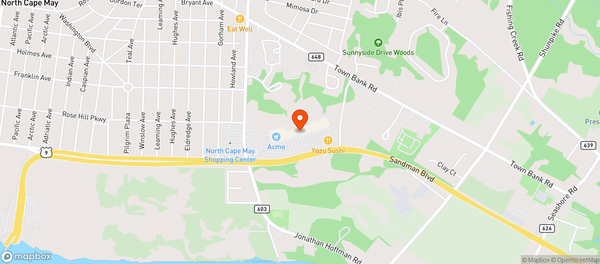 Map showing Gorman’S Liquor Store (Cape May)