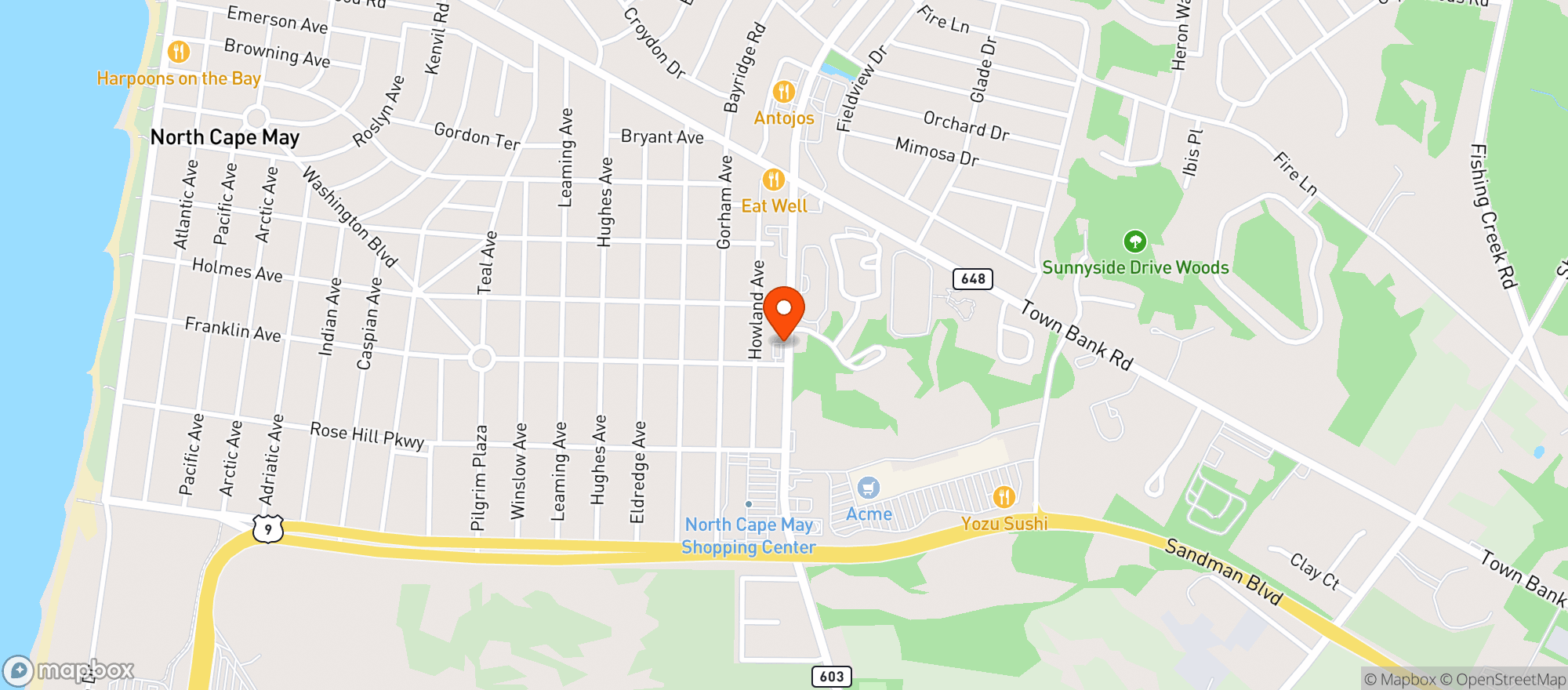 Map showing Red Brick Ale House