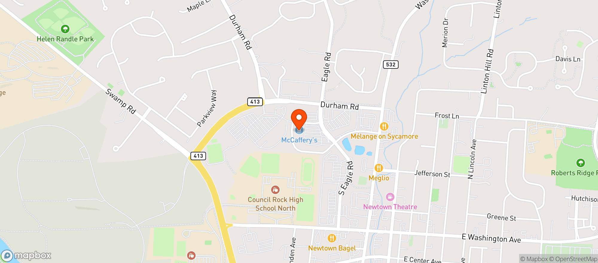 Map showing McCaffrey's Food Market
