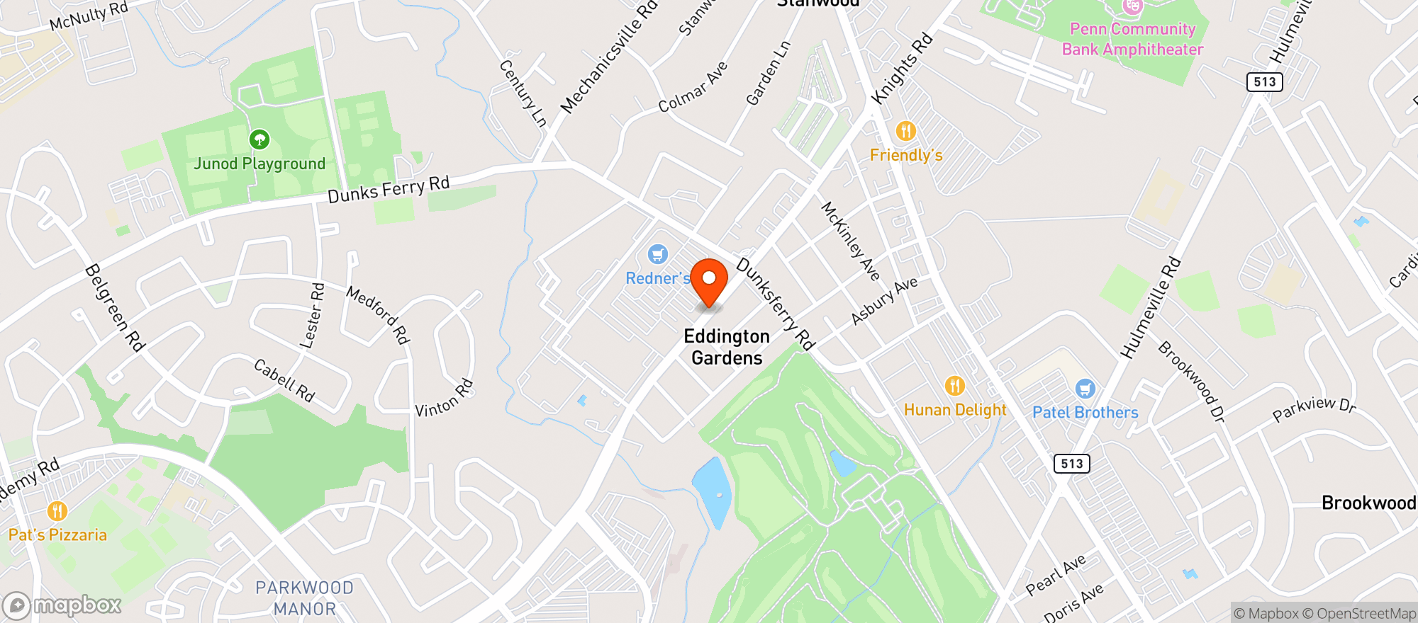 Map showing REDNERS WAREHOUSE MARKET CAFE