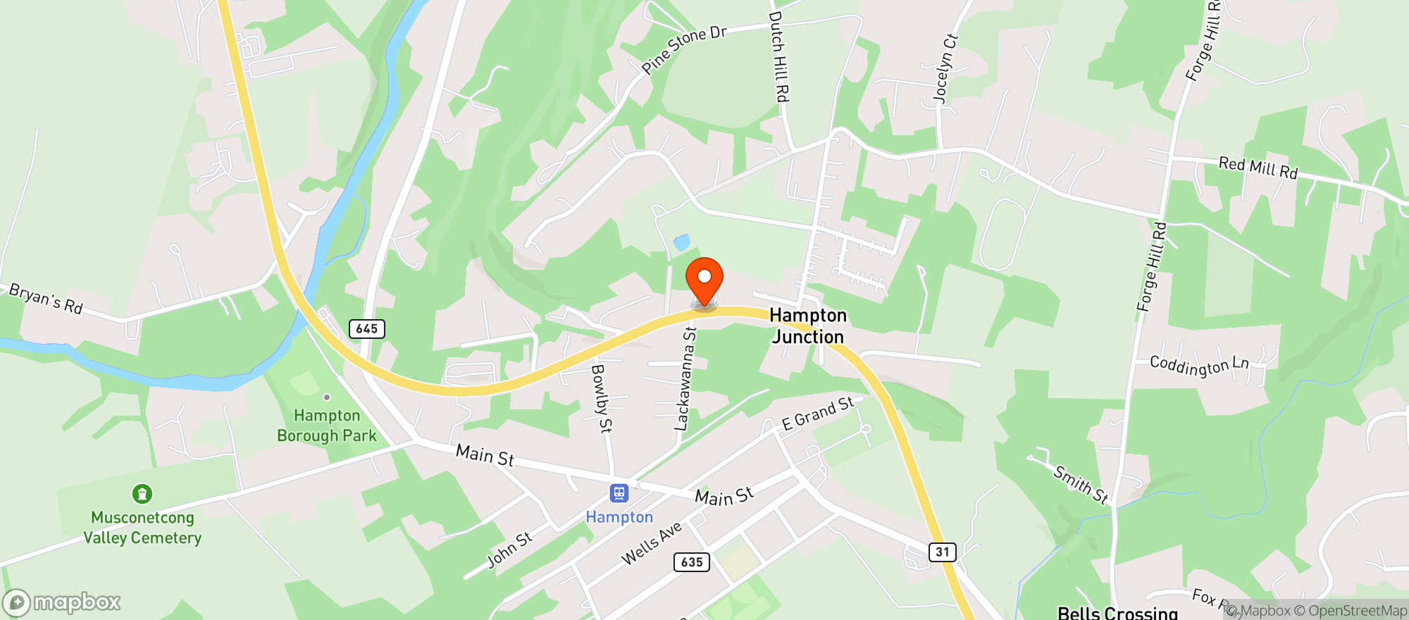 Map showing HAMPTON WINE & SPIRITS