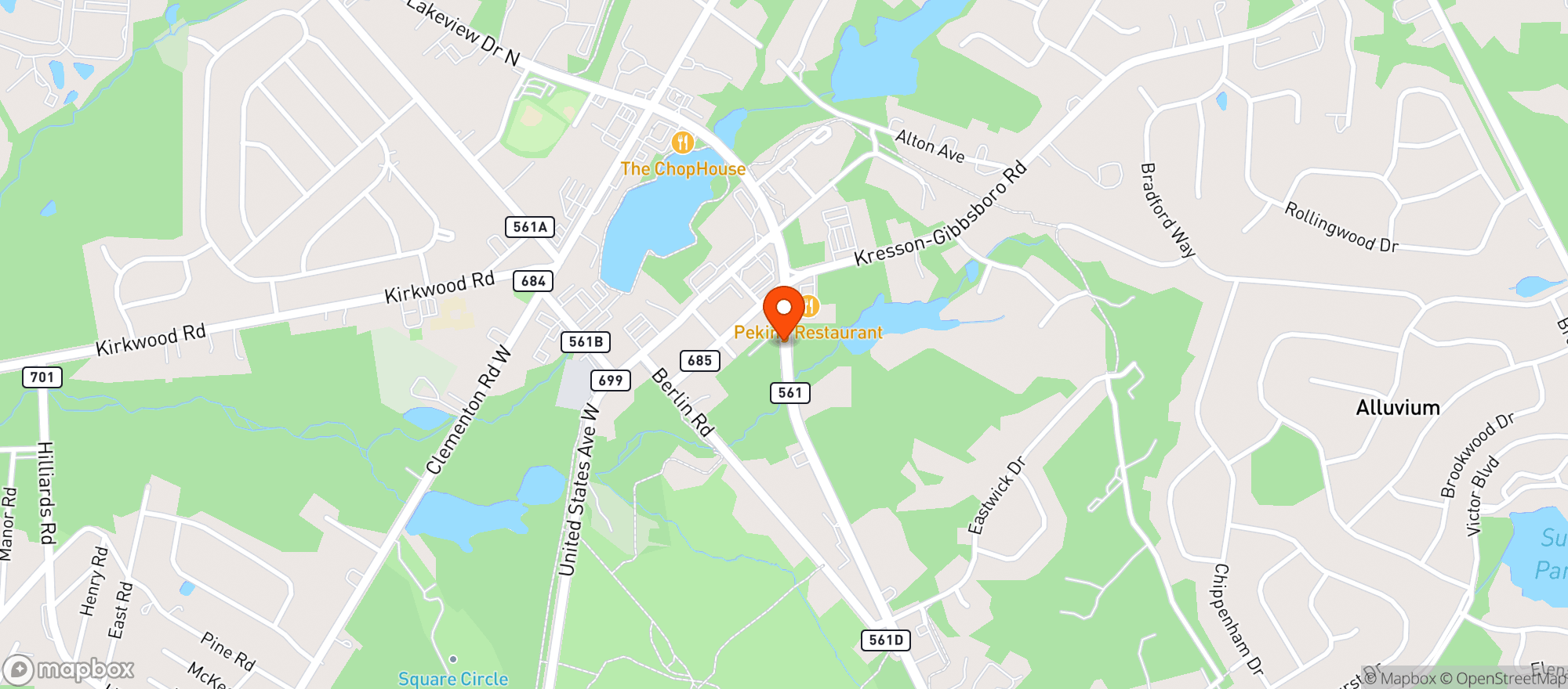 Map showing Crown Liquor & Wine