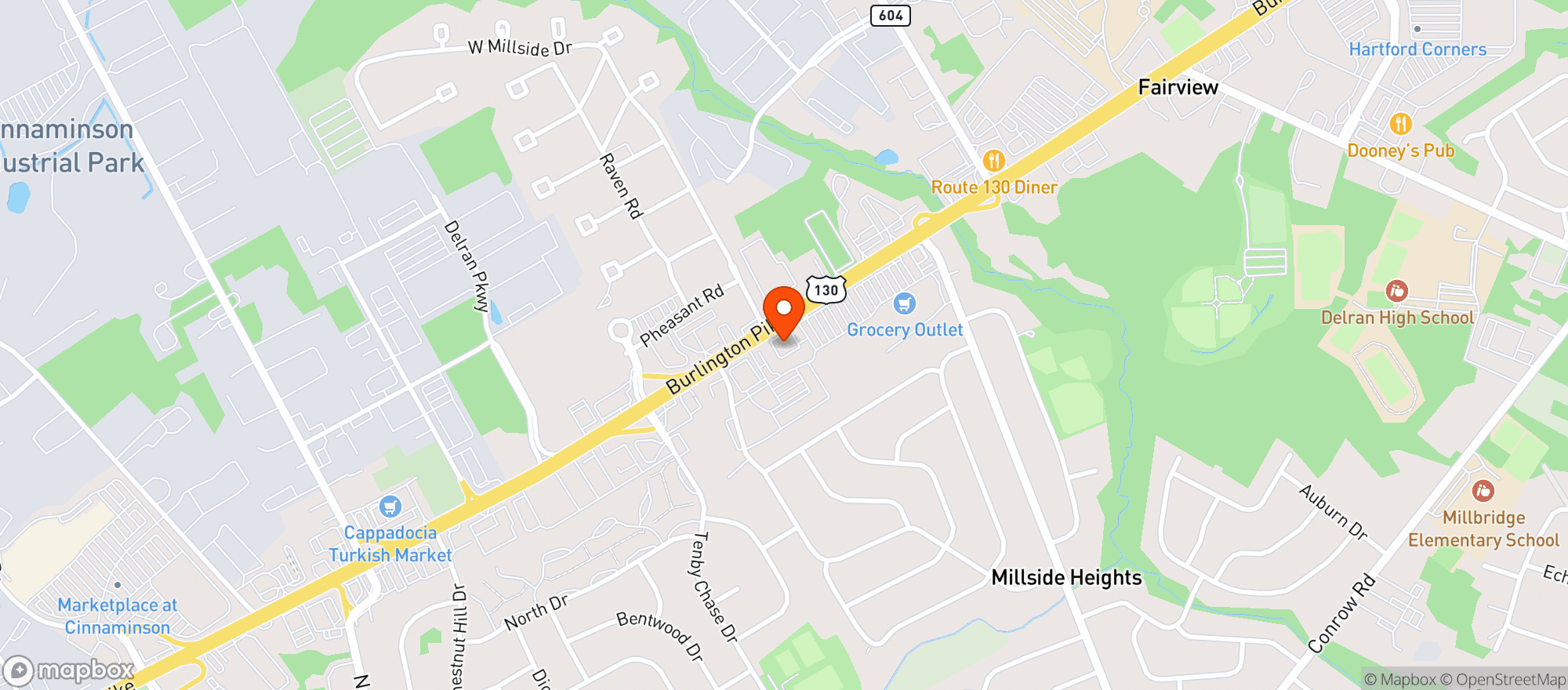 Map showing Esquire Liquors