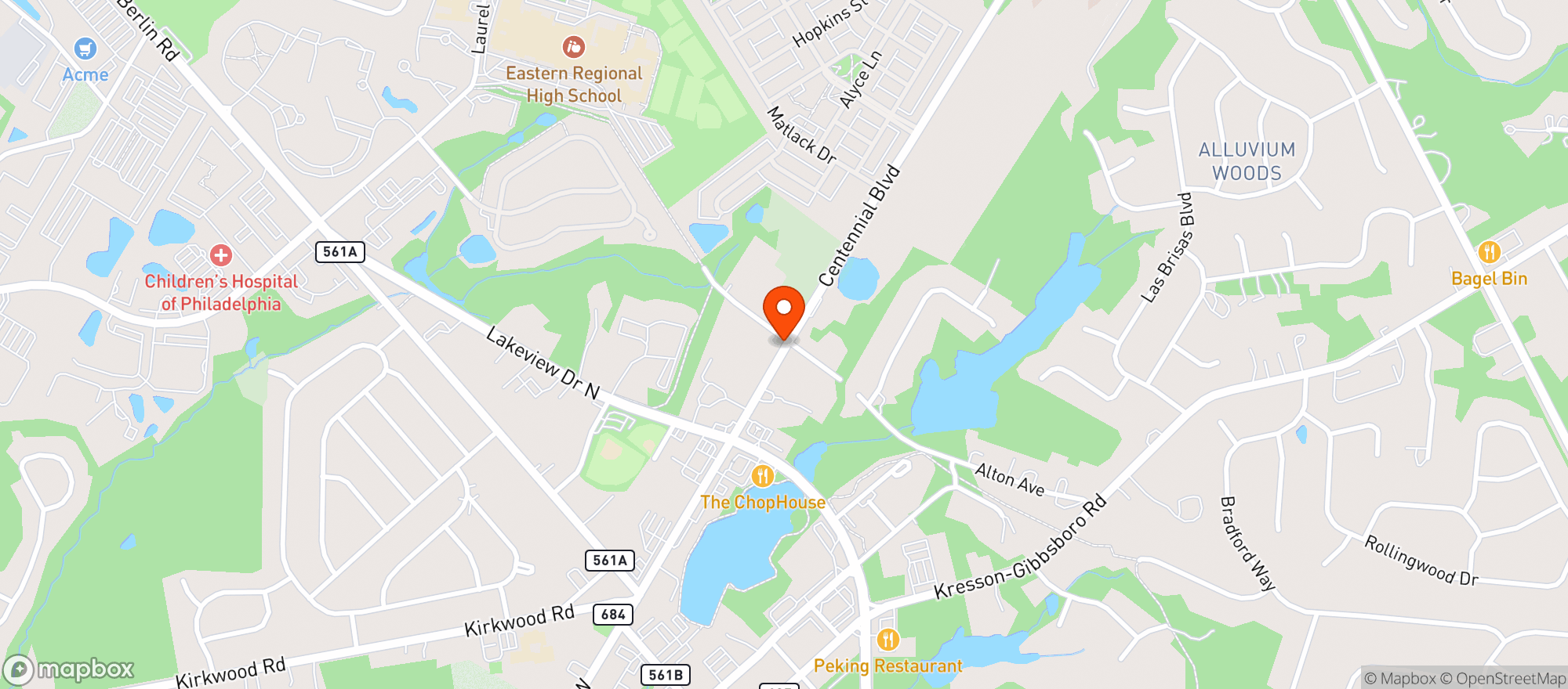 Map showing Square Circle Sportsmans