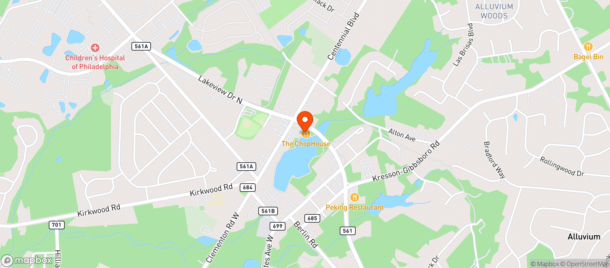 Map showing The Chophouse