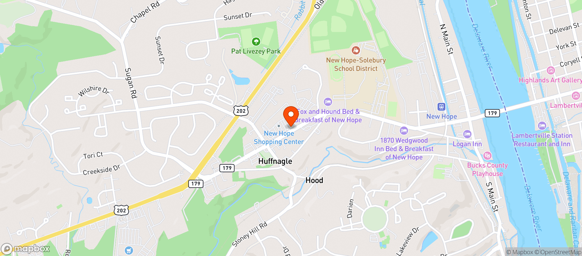 Map showing Mccaffrey'S Market-New Hope