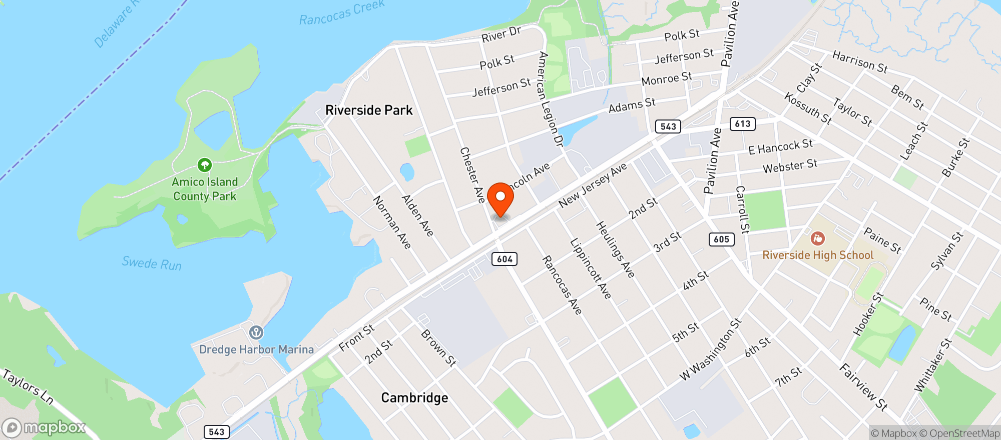 Map showing White Eagle Liquor