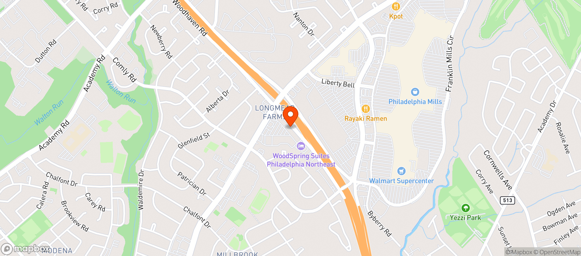 Map showing Joe Santuccis Bar & Gril