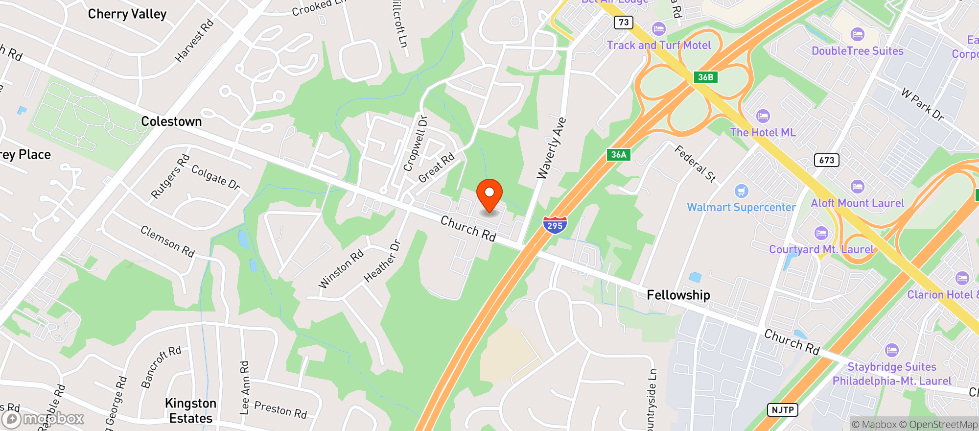 Map showing Mt Laurel Wine & Spirits