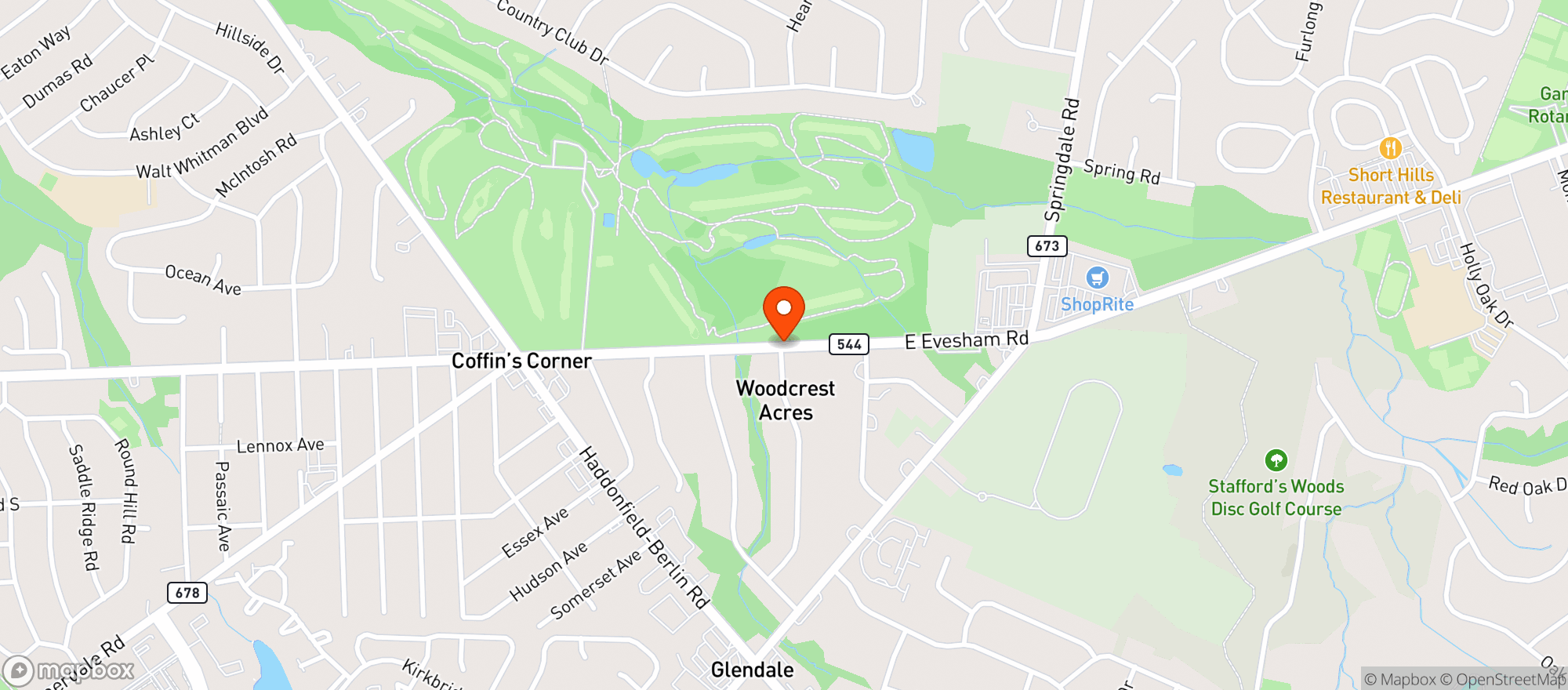 Map showing THE VILLAGE AT WOODCREST
