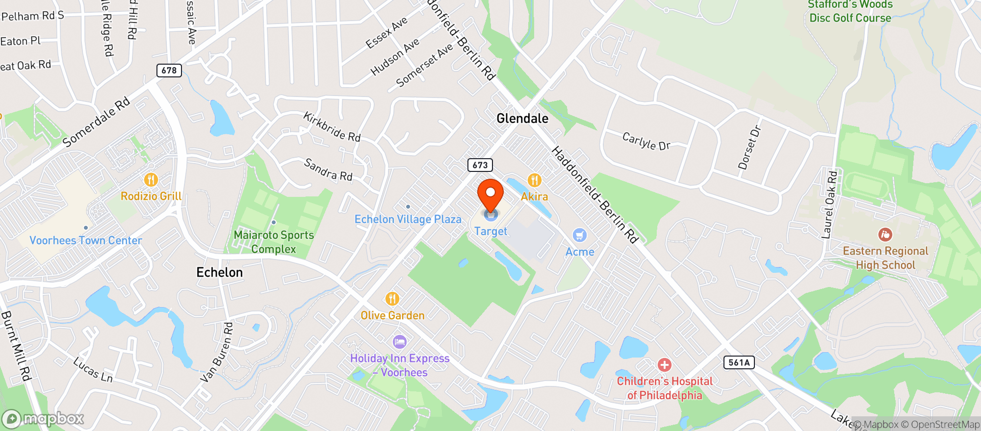 Map showing Target