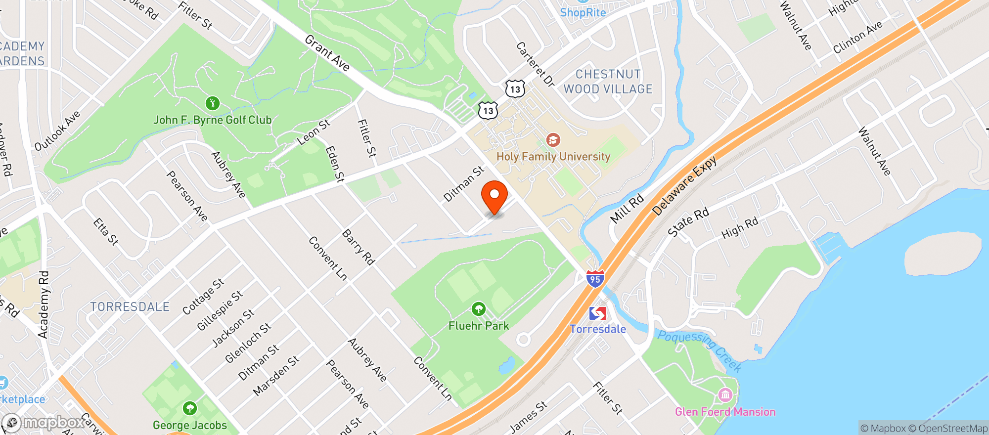 Map showing Tacony Beer