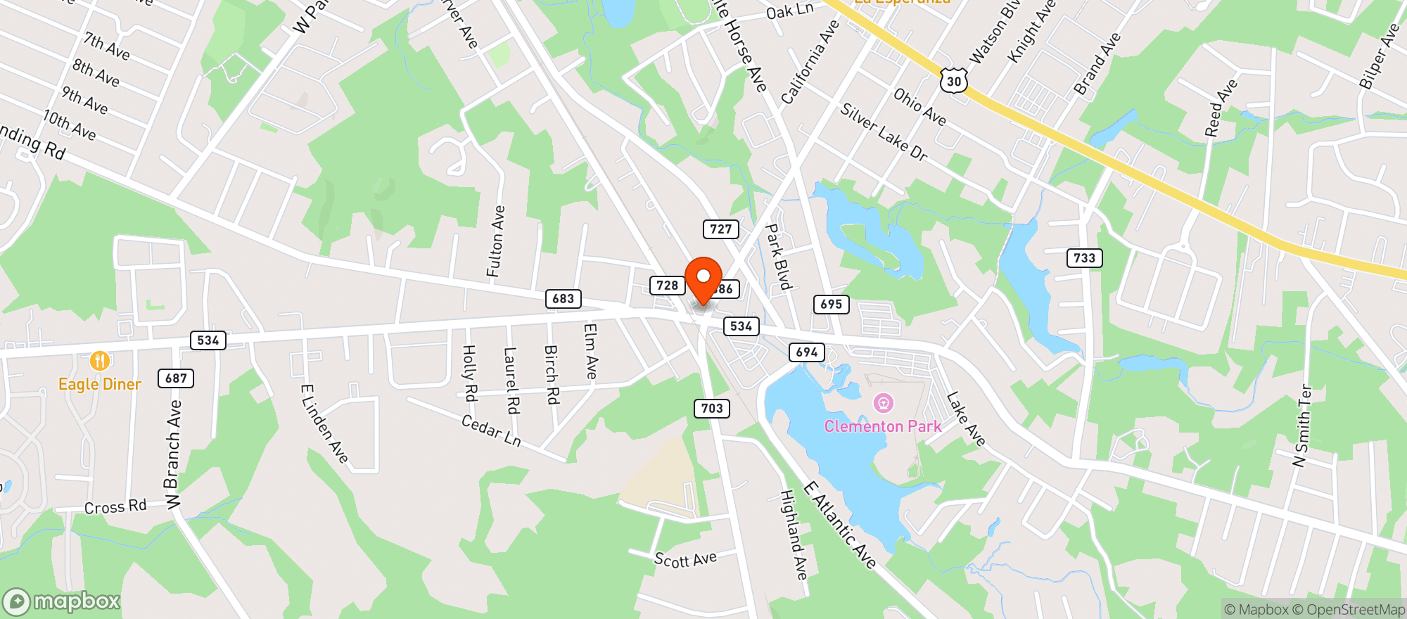 Map showing Harper's Discount Liquor