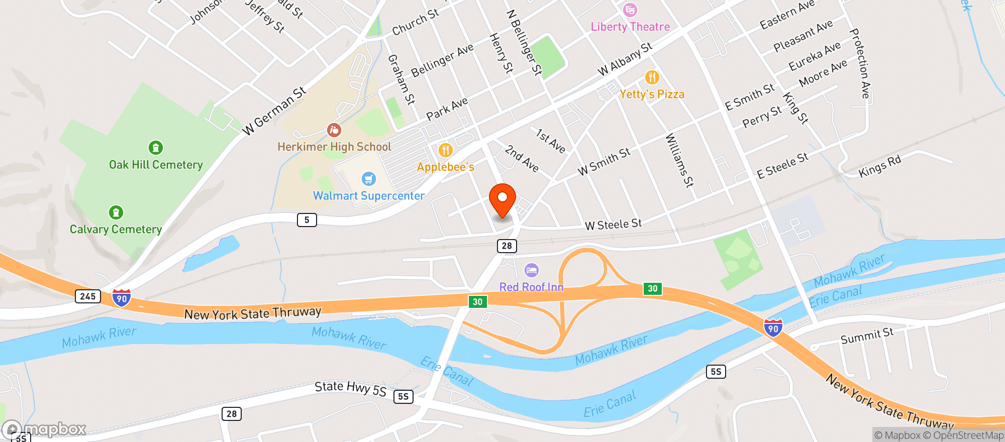 Map showing Valley Wine & Liquor