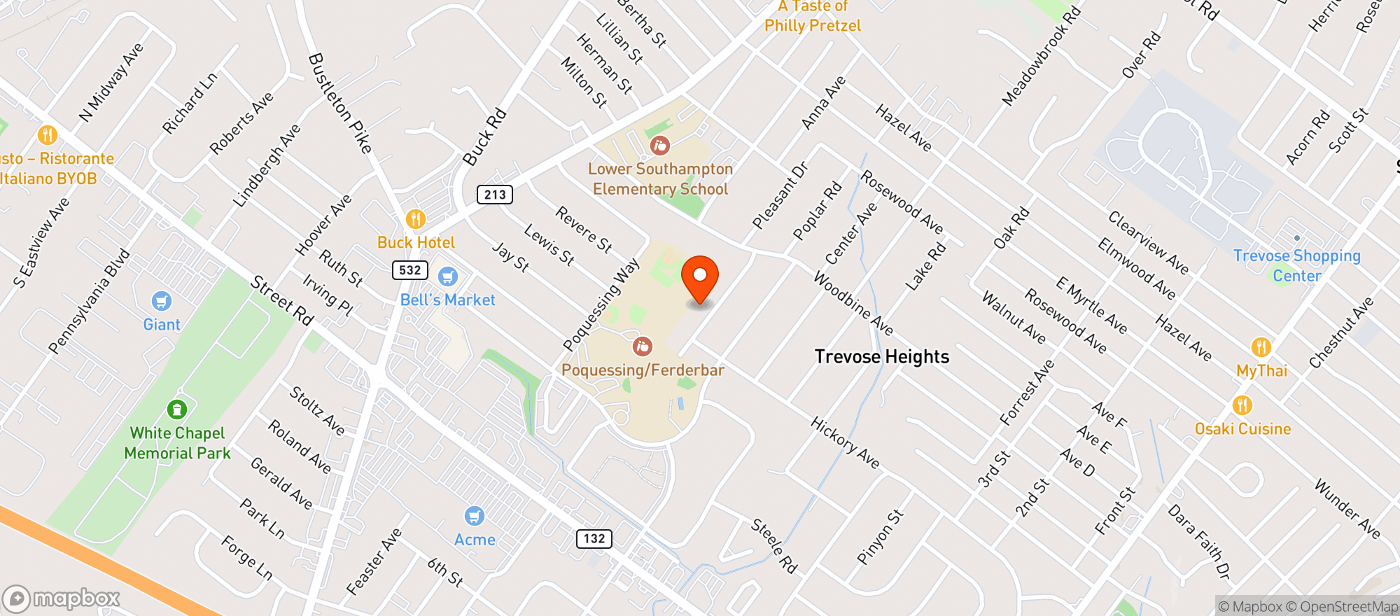 Map showing Bell's Market