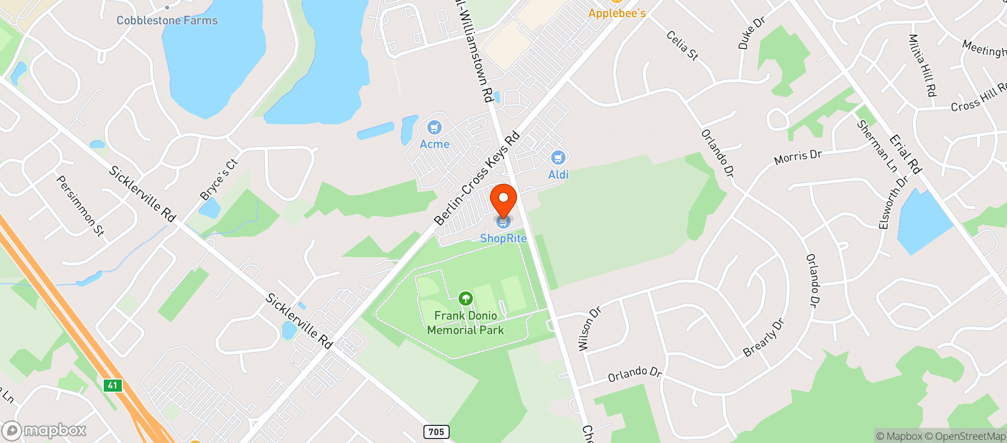 Map showing JOE CANAL S (SICKLERVILLE)