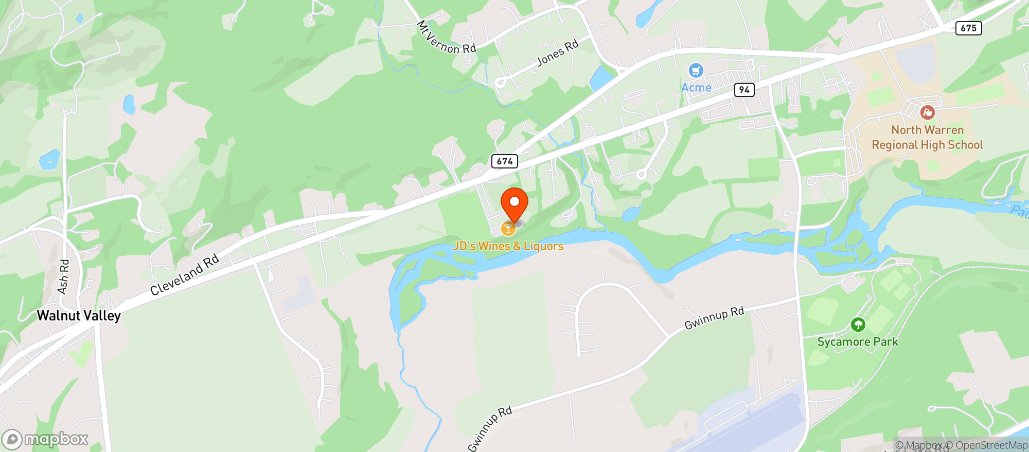 Map showing JD S WINES AND LIQUOR
