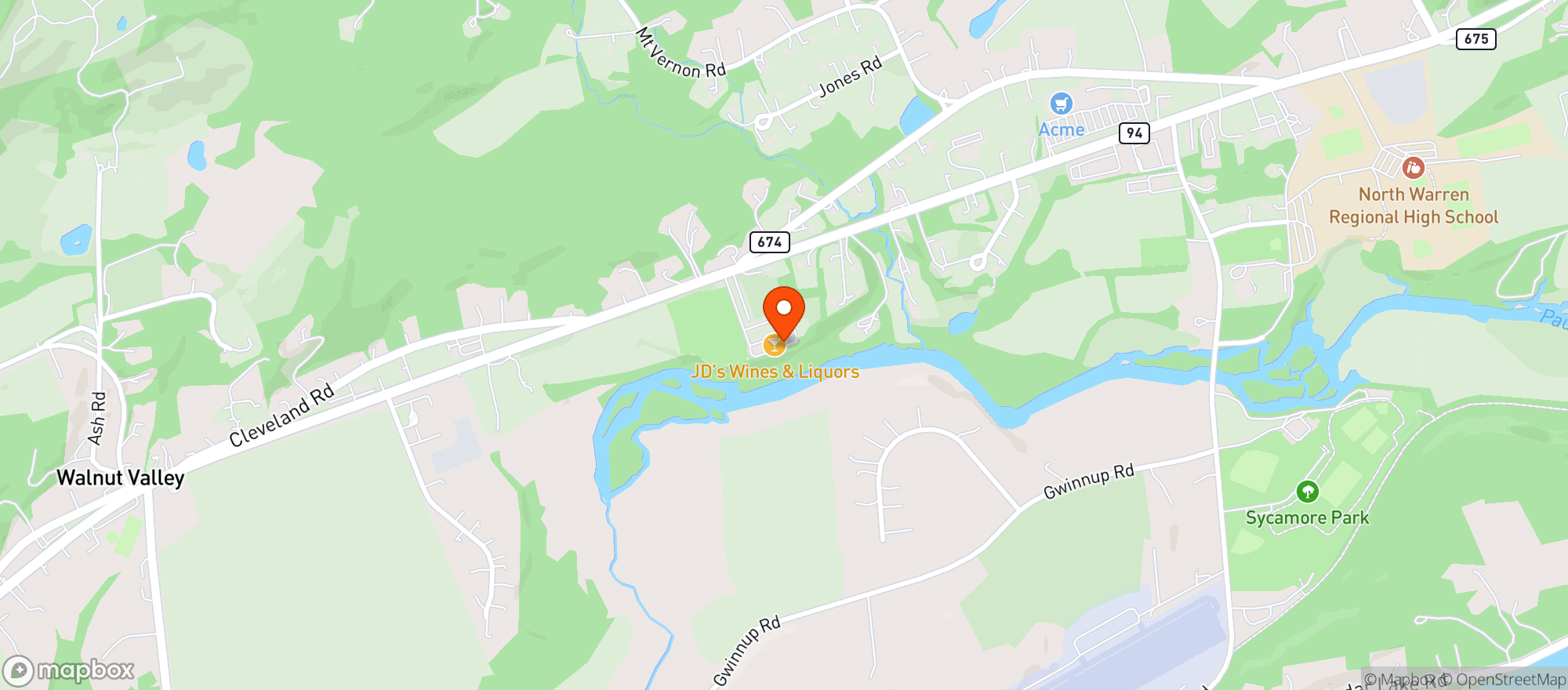 Map showing JD S WINES & SPIRITS