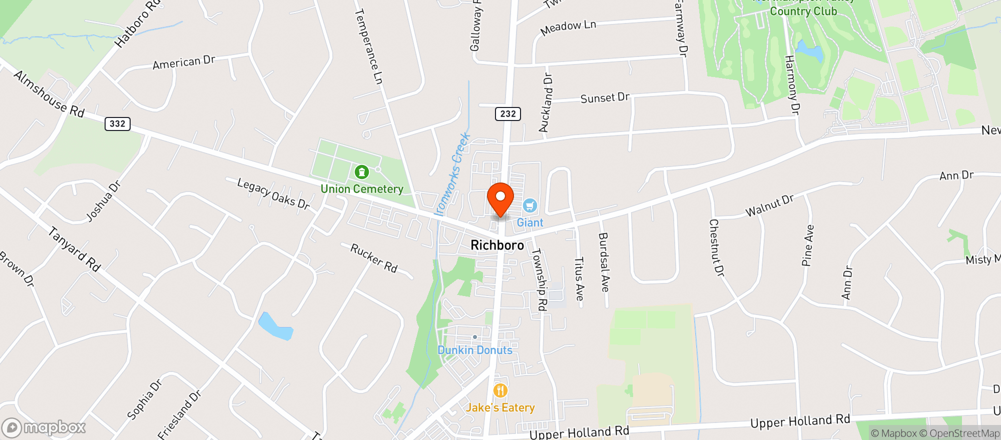 Map showing Richboro Beer & Soda