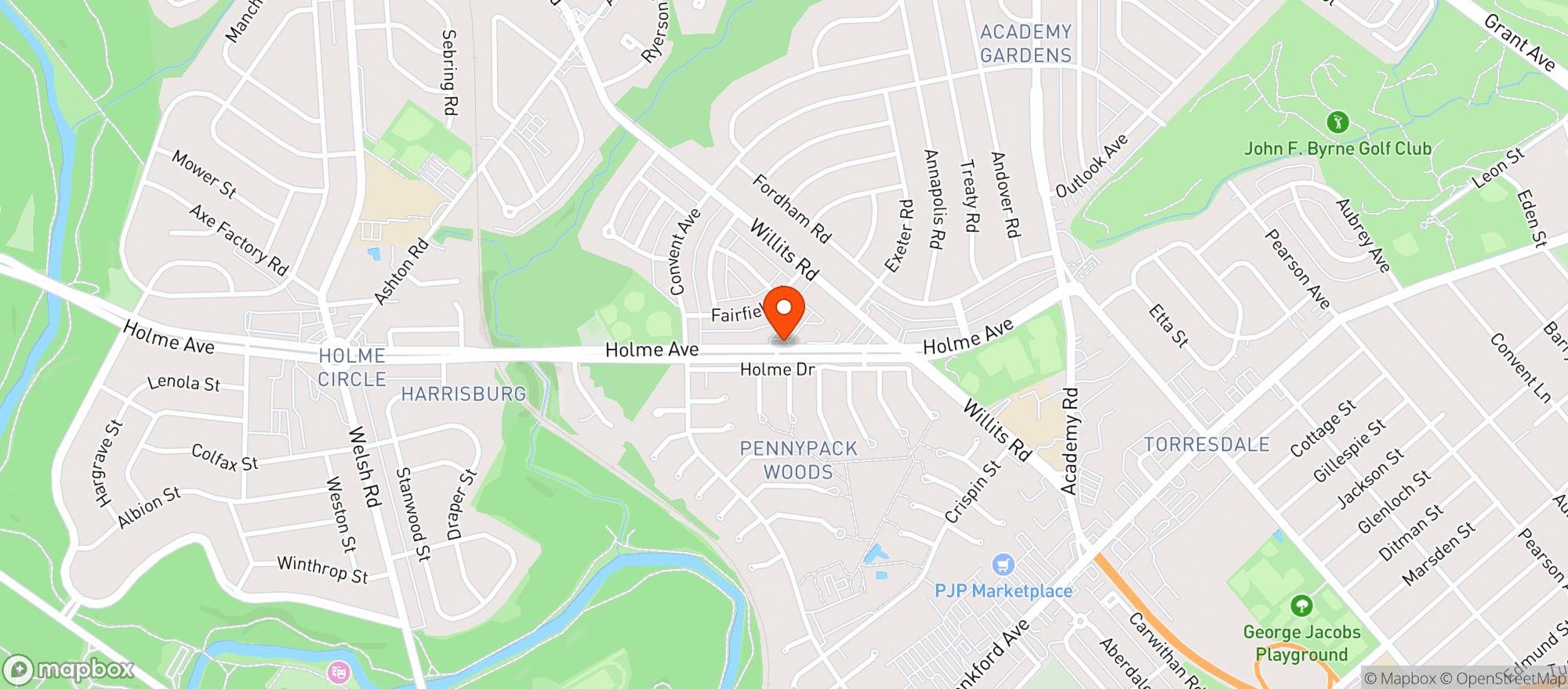 Map showing Academy Beverage