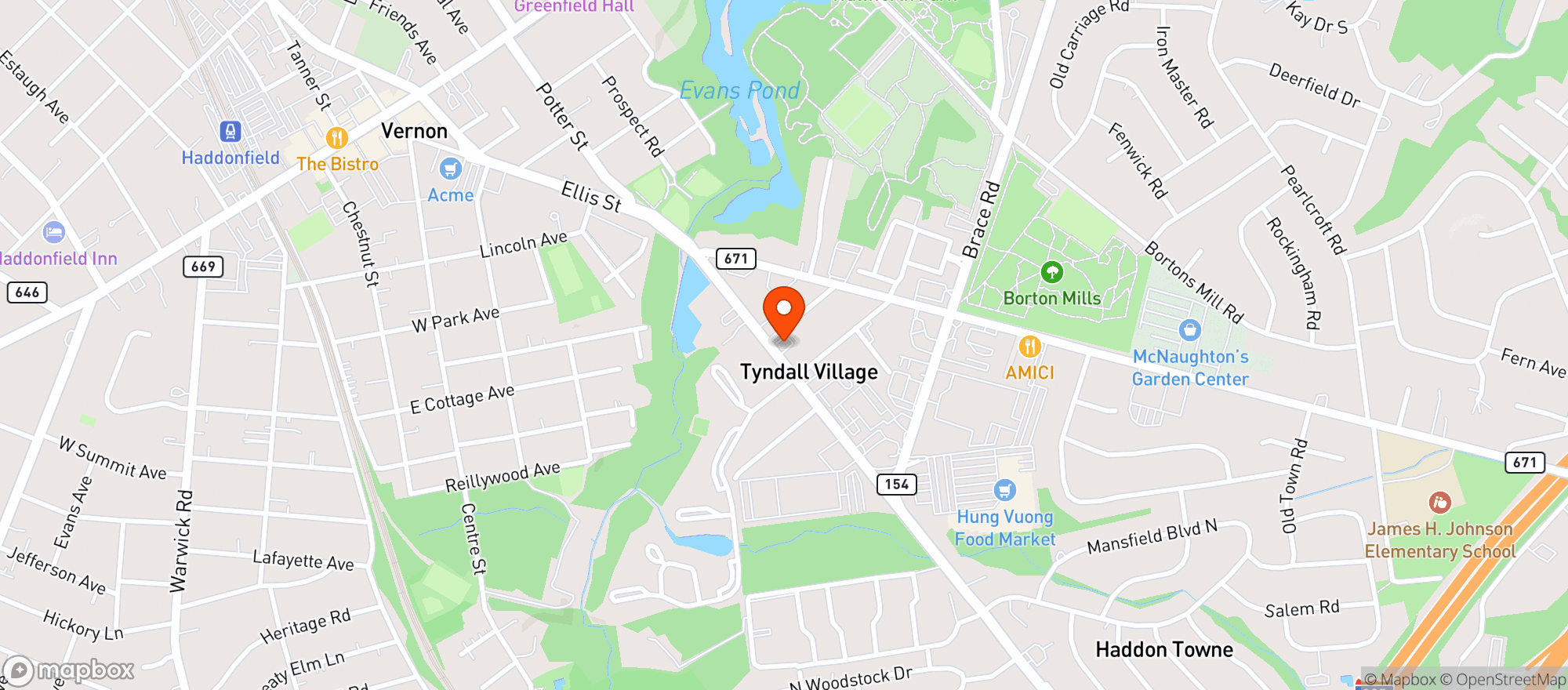 Map showing Cherry Hill Spirits/gifts
