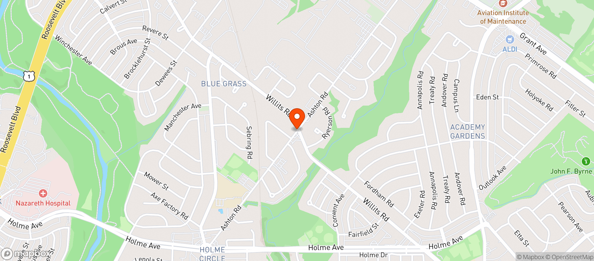 Map showing Go Mart