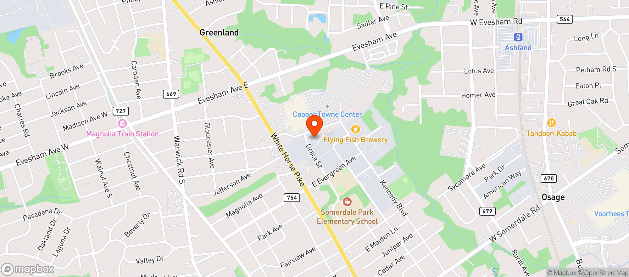 Map showing Sunrise Liquors