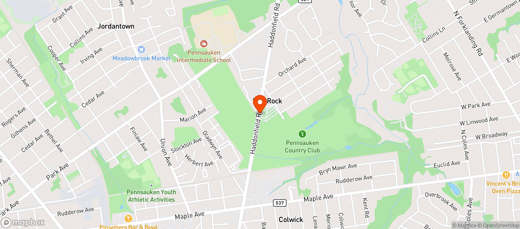 Map showing Marcos Restaurant