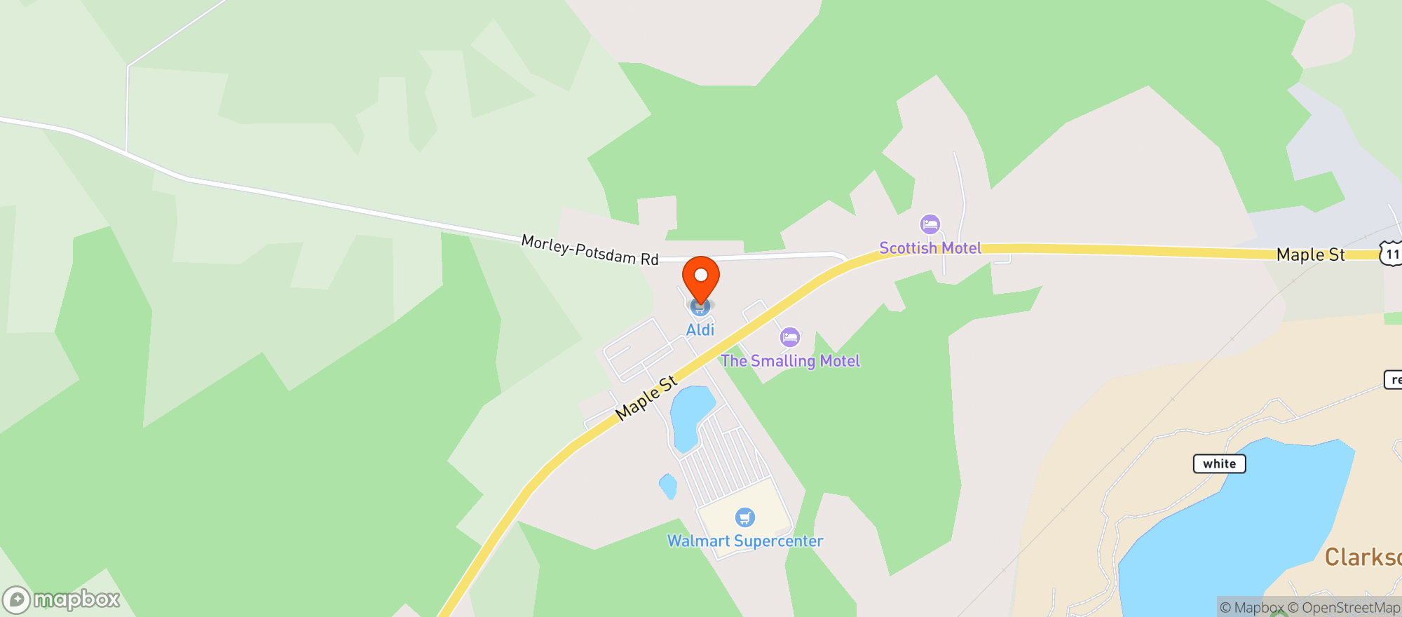 Map showing Aldi
