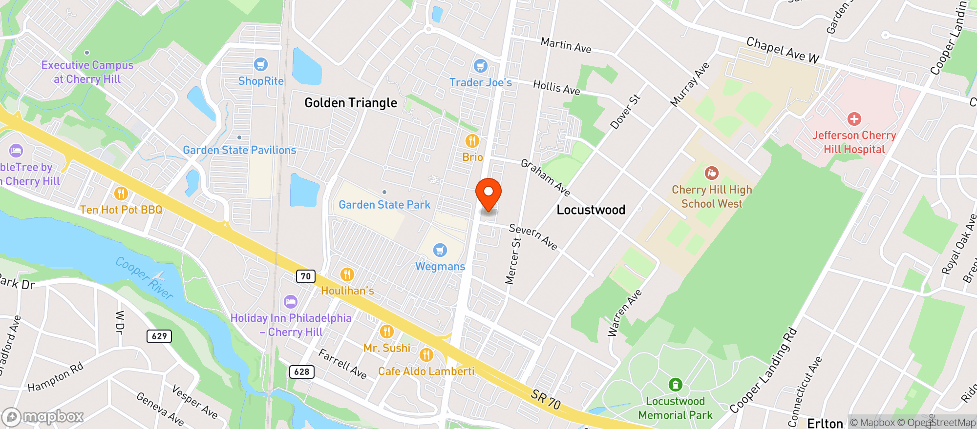 Map showing Holidaze Smokeshop - Cherry Hill