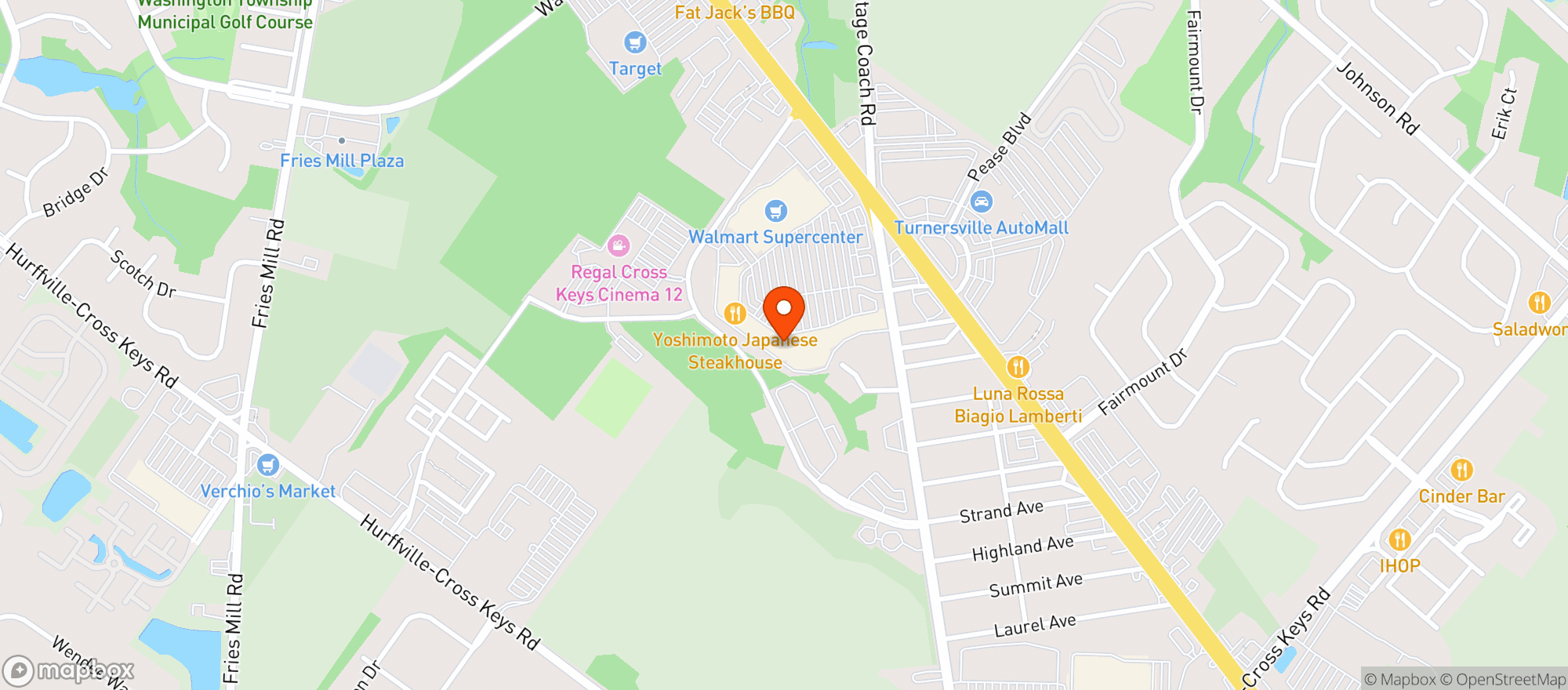 Map showing Door Dash